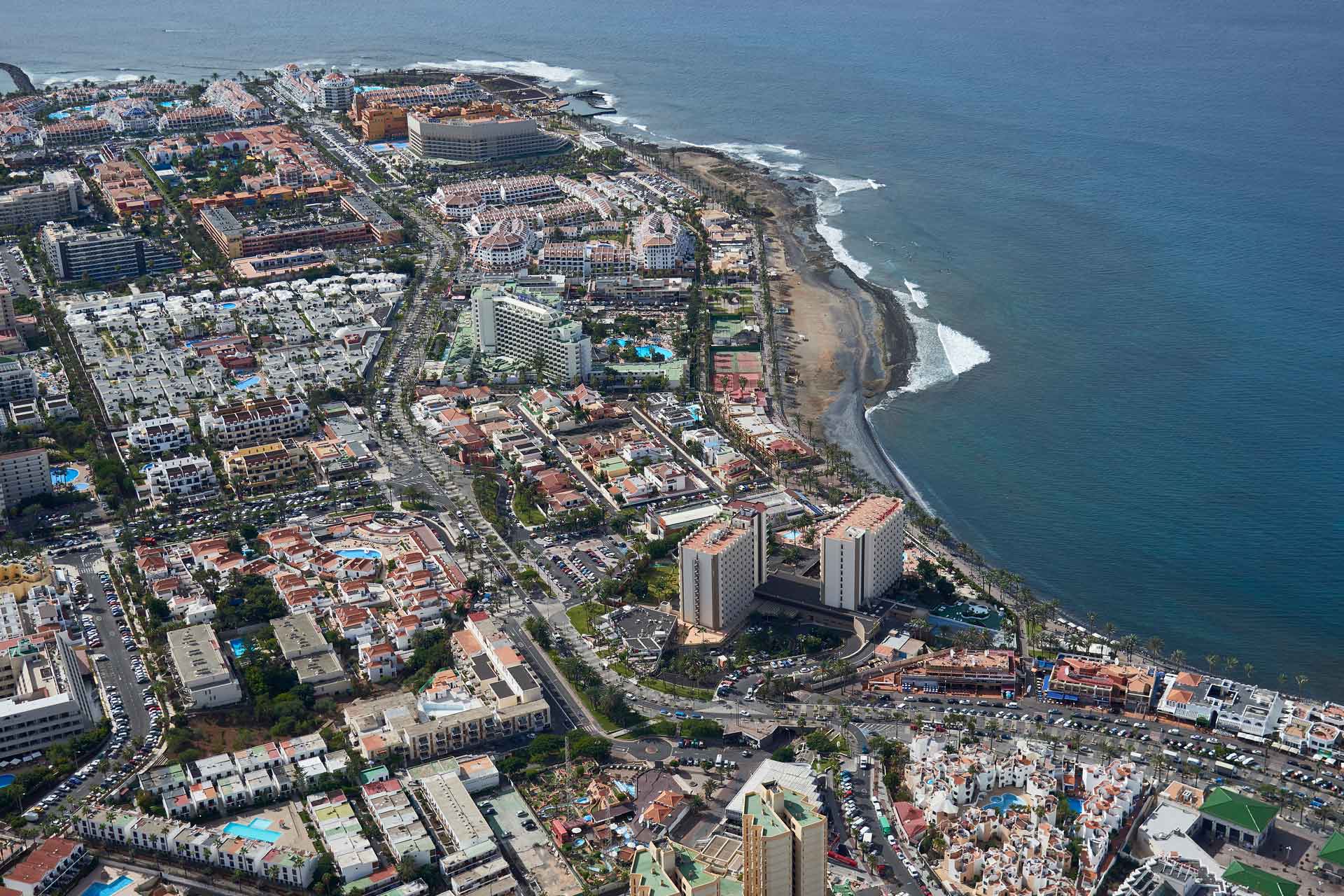 aerial view playa de las americas tenerife alexandre hotels